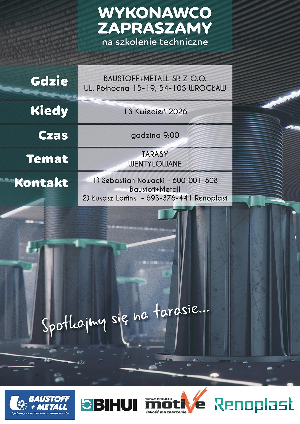 Contractor! April 13 invitation to "Ventilated Terraces" training. Wrocław branch.
